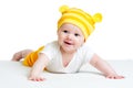 Baby boy in funny hat Royalty Free Stock Photo