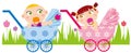 Baby boy and girl Royalty Free Stock Photo