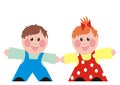 Baby boy and girl, happy kids, preschool age Royalty Free Stock Photo