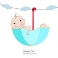 Baby boy greeting card umbrella greeting card