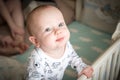 Baby boy in his bad standing Royalty Free Stock Photo