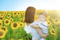 Baby boy with his mum in the park. Happy family concept Royalty Free Stock Photo