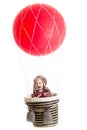 Baby boy on hot air balloon Royalty Free Stock Photo