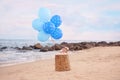 Baby Boy in a Hot Air Balloon Royalty Free Stock Photo