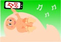 Baby boy listening to music on mom's tummy