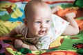 baby boy lying looking Royalty Free Stock Photo