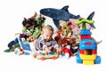 Baby boy playing with his toys Royalty Free Stock Photo