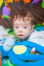 Baby boy on playmat Royalty Free Stock Photo