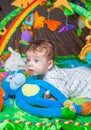 Baby boy on playmat Royalty Free Stock Photo