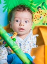 Baby boy on playmat Royalty Free Stock Photo