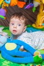 Baby boy on playmat Royalty Free Stock Photo