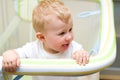 Baby boy in playpen Royalty Free Stock Photo