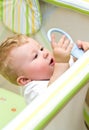 Baby boy in playpen Royalty Free Stock Photo