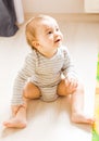 Baby boy plays in his room. Royalty Free Stock Photo