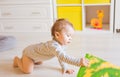 Baby boy plays in his room. Royalty Free Stock Photo