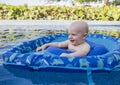 Baby Boy Plays in a Pool in Mexico Royalty Free Stock Photo