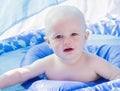 Baby Boy Plays in a Pool in Mexico Royalty Free Stock Photo