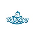 Baby boy radle logo design Royalty Free Stock Photo
