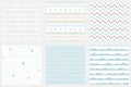 Baby boy shower blue collection Hand drawn seamless pattern set Blue simple textured background Vector collection