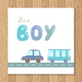 Baby boy shower card Royalty Free Stock Photo