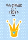 Baby boy shower invitation Royalty Free Stock Photo