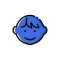 Baby boy simple colourful vector illustration. Kid icon.
