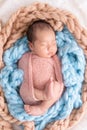 Baby boy sleep on  a white wrap cloth feelgood relaxing Royalty Free Stock Photo