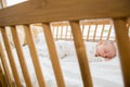 Baby boy sleeping on a cradle Royalty Free Stock Photo