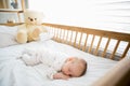 Baby boy sleeping on a cradle Royalty Free Stock Photo
