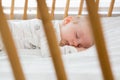 Baby boy sleeping on a cradle Royalty Free Stock Photo
