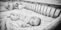 Baby boy sleeping on a cradle Royalty Free Stock Photo