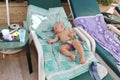 Baby boy sleeping in recliner Royalty Free Stock Photo