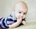 Baby boy sucking fingers Royalty Free Stock Photo