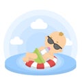 Baby boy swimming. Royalty Free Stock Photo