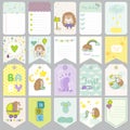 Baby Boy Tags. Baby Banners. Scrapbook Labels. Cute Cards