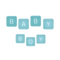 Baby boy text banner on white background. It s a boy. Royalty Free Stock Photo