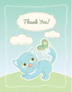 Baby boy Thank you standard postcard Royalty Free Stock Photo