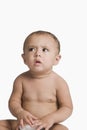 Baby boy thinking Royalty Free Stock Photo