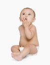 Baby boy thinking Royalty Free Stock Photo