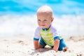 Baby boy on tropical beach Royalty Free Stock Photo