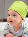 Baby boy at tummy time Royalty Free Stock Photo