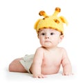 Baby boy weared giraffe hat