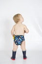 Baby boy wearing cloth reusable nappy Royalty Free Stock Photo