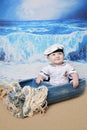 Little sailor boy in boat Royalty Free Stock Photo