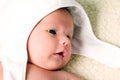 Baby boy with white hat Royalty Free Stock Photo