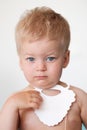 Baby boy with white Santa Claus fake beard