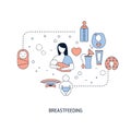 Baby breastfeeding concept