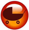 Baby buggy or stroller icon