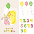 Baby Bunny Birthday Card