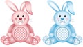 Baby bunny pink and blue